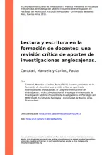 Lectura y Escritura en la Formación de Docentes
