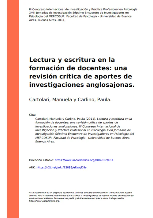 Lectura y Escritura en la Formación de Docentes